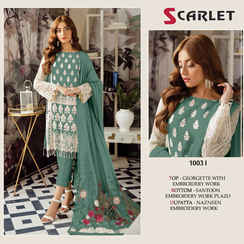 Scarlet 1003 I Georgette With Heavy Embroidery Casual Wear Salwar Kameez