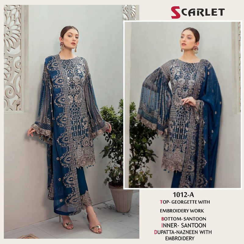 Scarlet Dno 1012 A Georgette With Heavy Embroidery Work Stylish Designer Party Wear Pakistani Salwar Kameez