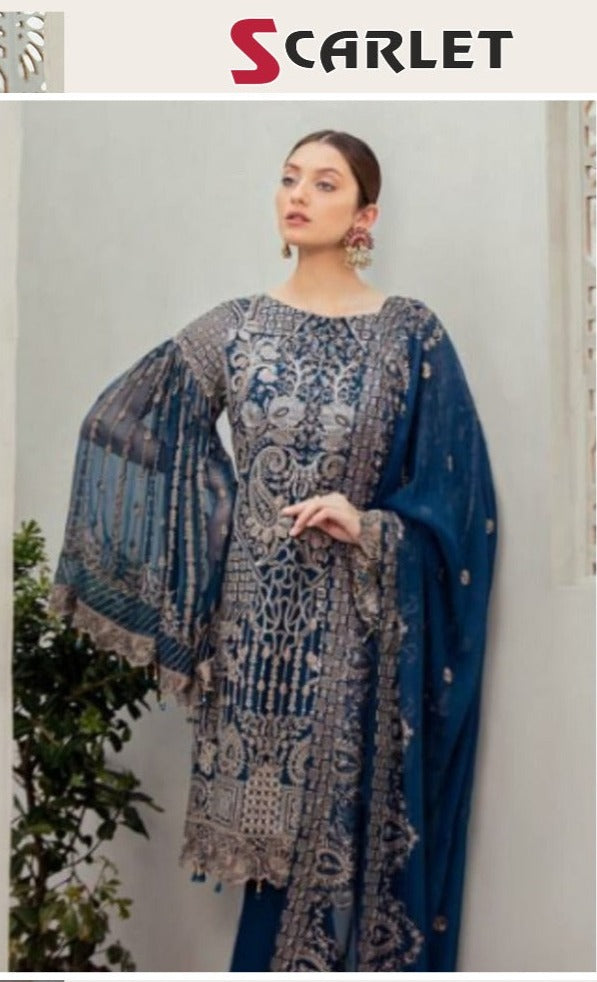 Scarlet Dno 1012 A Georgette With Heavy Embroidery Work Stylish Designer Party Wear Pakistani Salwar Kameez