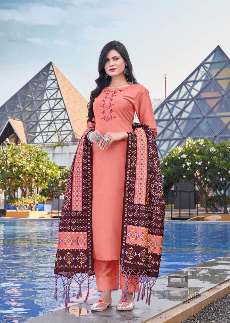 Selesta Kiara Top Rajwadi Silk Classic Stylish Beautiful Festive Wear Kurtis With Bottom & Dupatta