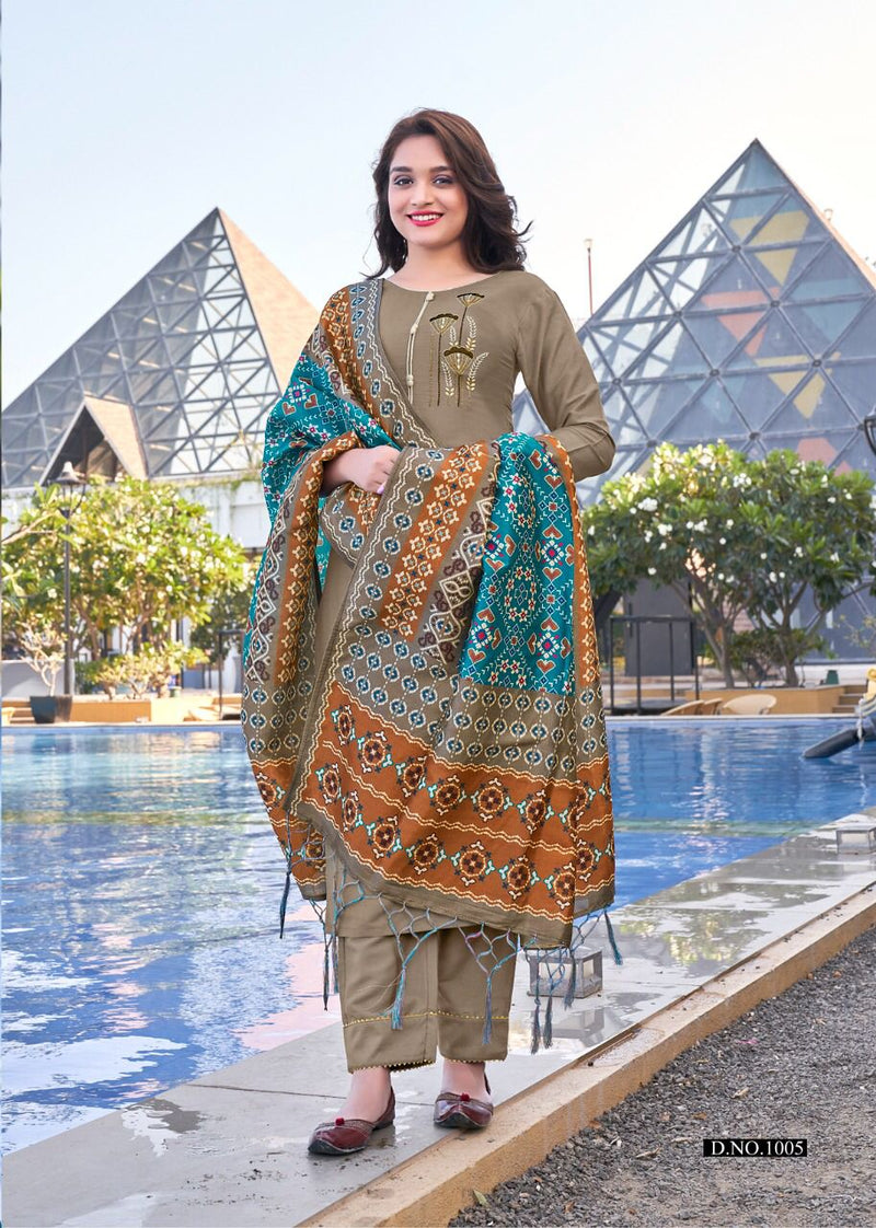 Selesta Kiara Top Rajwadi Silk Classic Stylish Beautiful Festive Wear Kurtis With Bottom & Dupatta