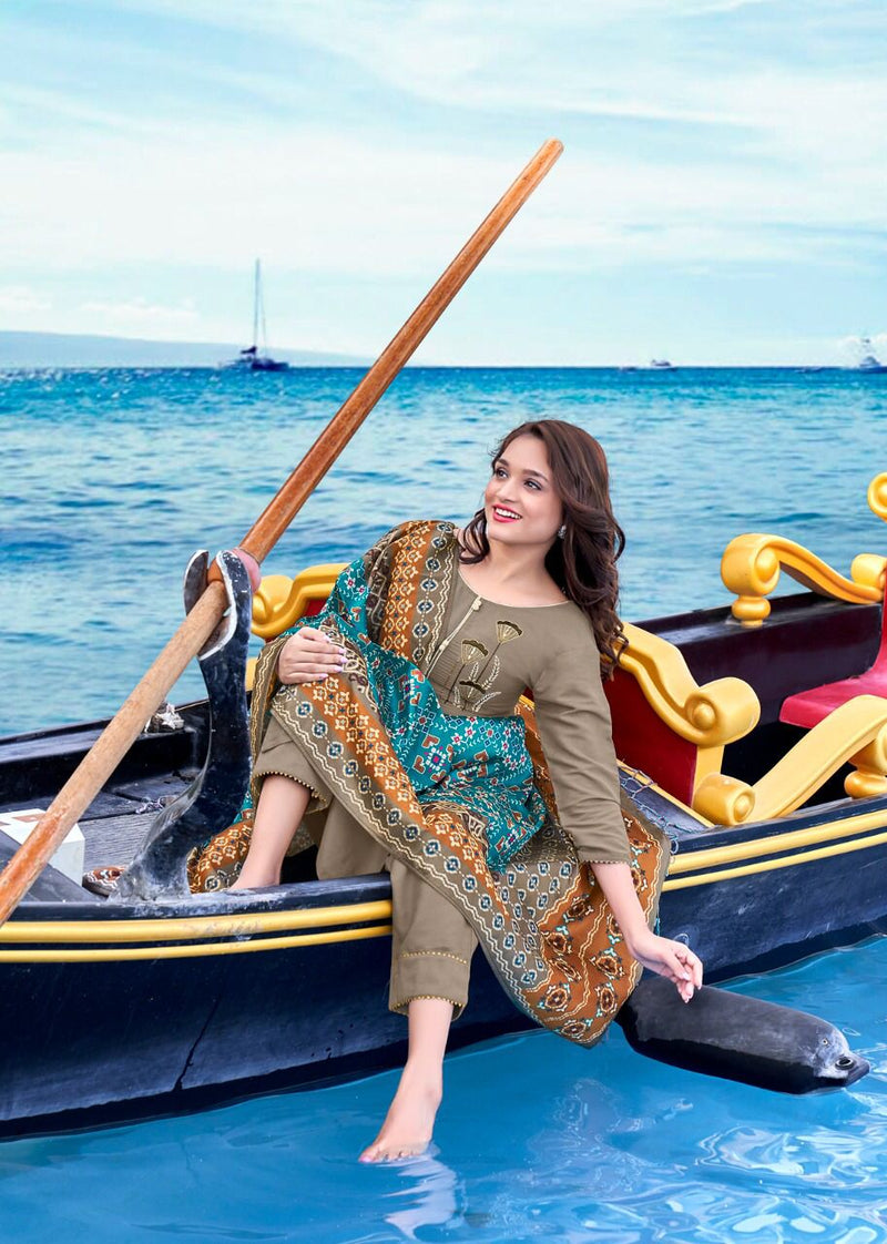 Selesta Kiara Top Rajwadi Silk Classic Stylish Beautiful Festive Wear Kurtis With Bottom & Dupatta