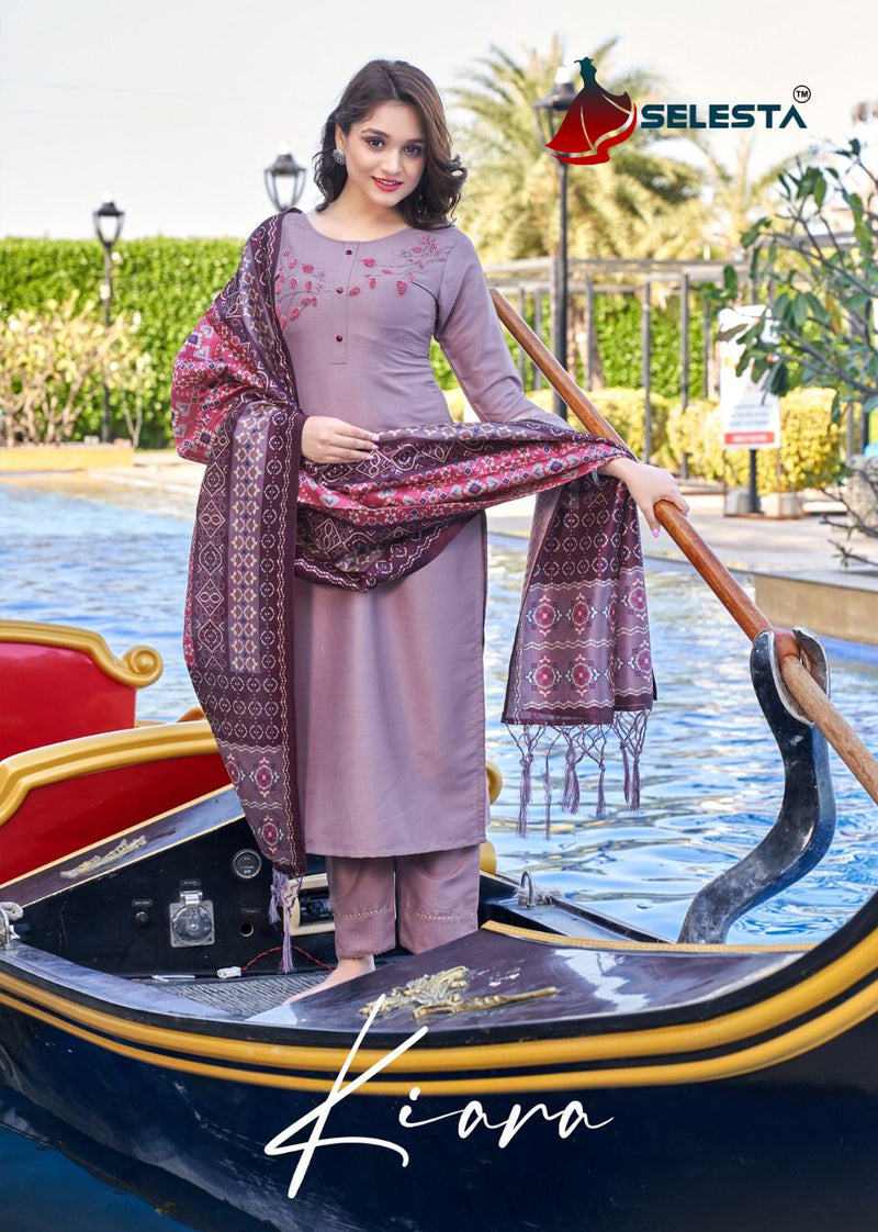 Selesta Kiara Top Rajwadi Silk Classic Stylish Beautiful Festive Wear Kurtis With Bottom & Dupatta