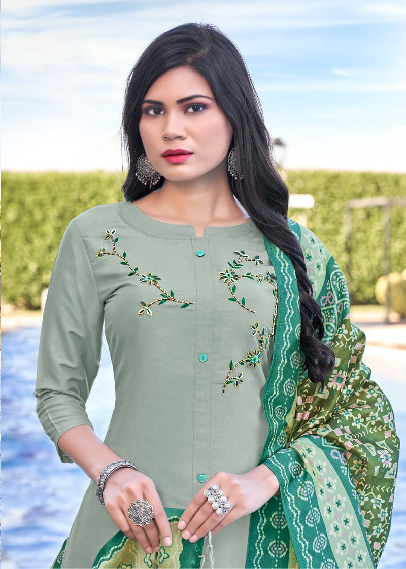 Selesta Kiara Top Rajwadi Silk Classic Stylish Beautiful Festive Wear Kurtis With Bottom & Dupatta