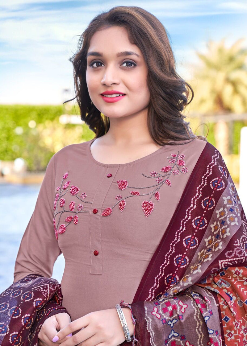 Selesta Kiara Top Rajwadi Silk Classic Stylish Beautiful Festive Wear Kurtis With Bottom & Dupatta