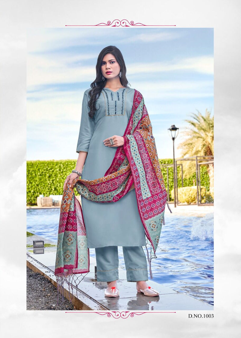 Selesta Kiara Top Rajwadi Silk Classic Stylish Beautiful Festive Wear Kurtis With Bottom & Dupatta