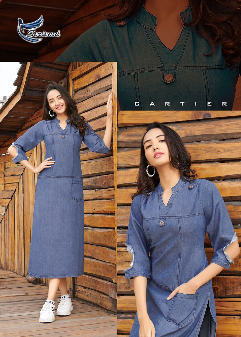 seriema kumb classy denim elegant kurti catalog