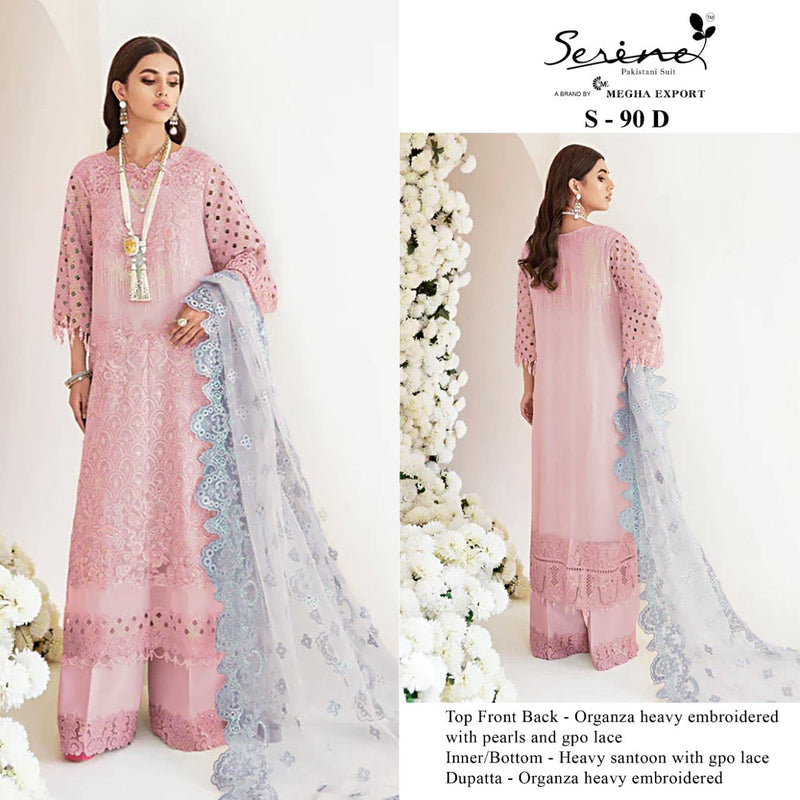 Serine Megha Dno S 90 D Organza With Fancy Embroidery Work Stylish Designer Party Wear Salwar Kameez