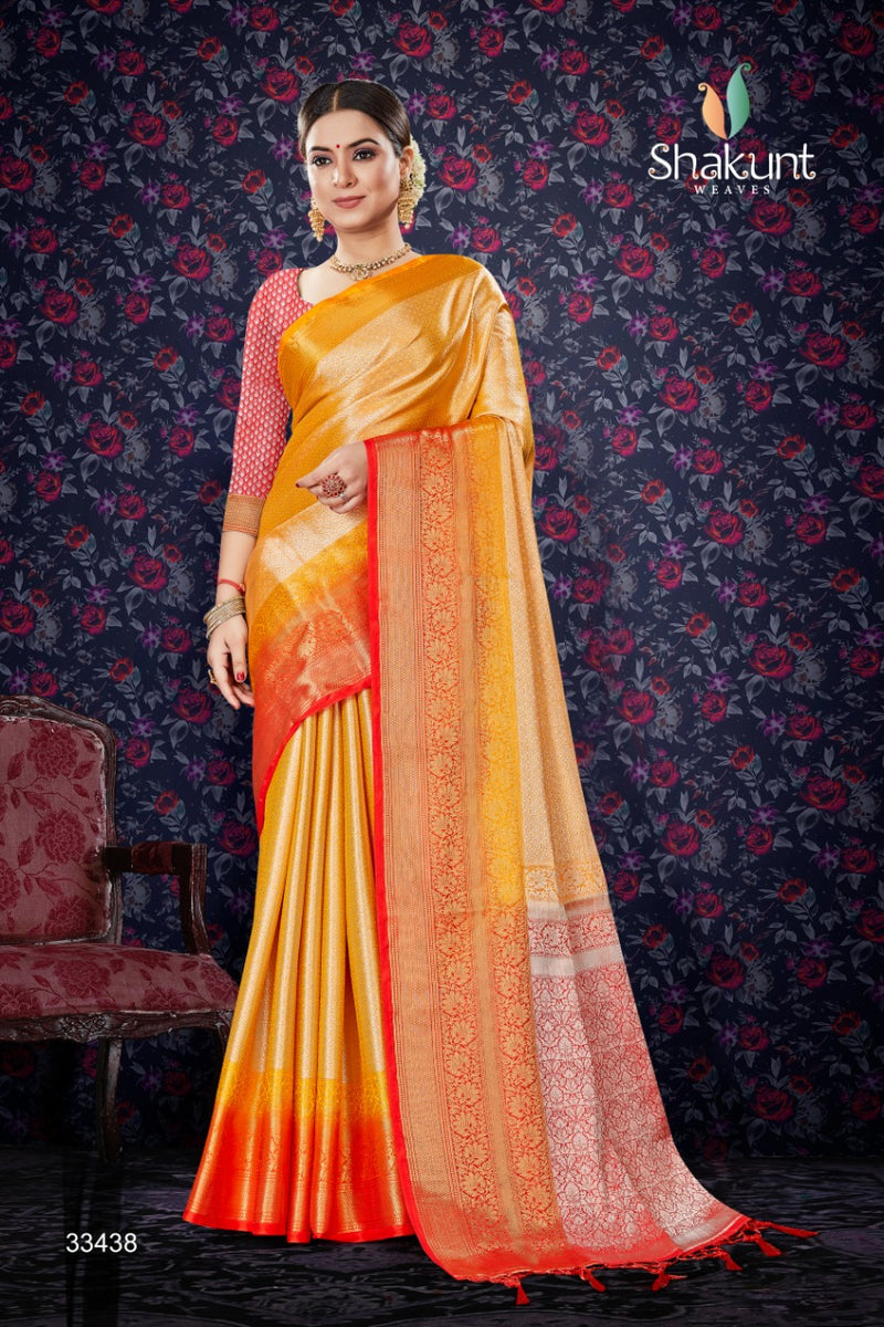Shakunt Weaves Sks Pure 2120 Art Silk Stylish Designer Gorgeous Look Sarees