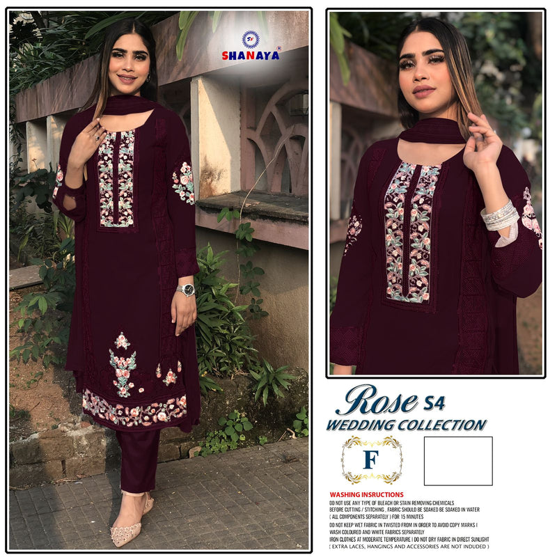 Shanaya S4 Collection 2 Fox Georgette With Heavy Embroidery With Khatali Handwork Stylish Designer Casual Look Salwar Suit