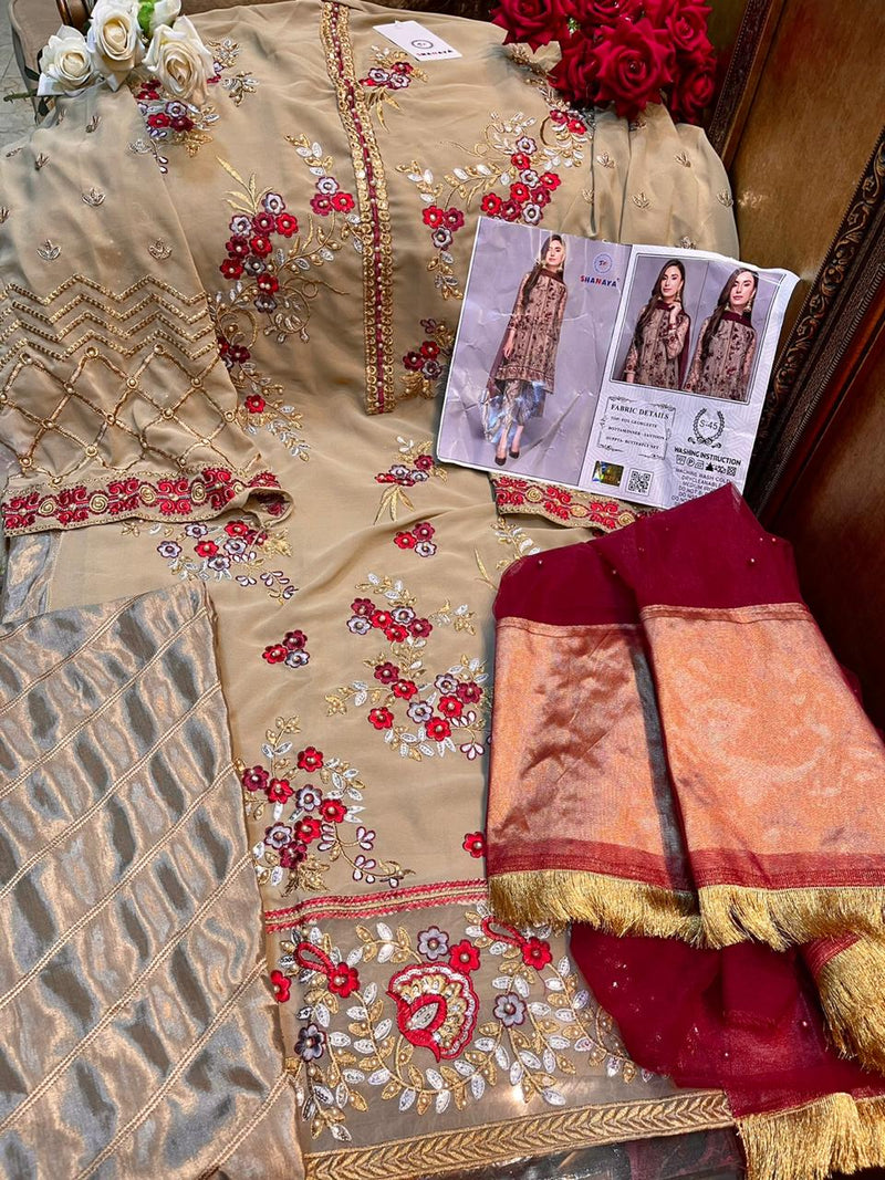 Shanaya Fashion S 45 Heavy Georgette Embroidery Handwork Salwar Kameez