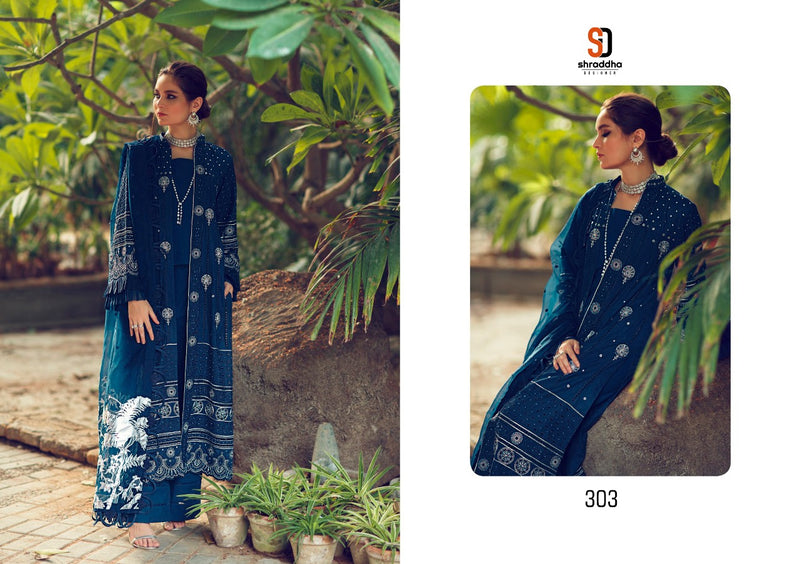 Shraddha Designer Sana Safina Cotton Collection Vol 3 Pure Cambric Cotton Chicken Kari Work Embroidered Salwar Kameez