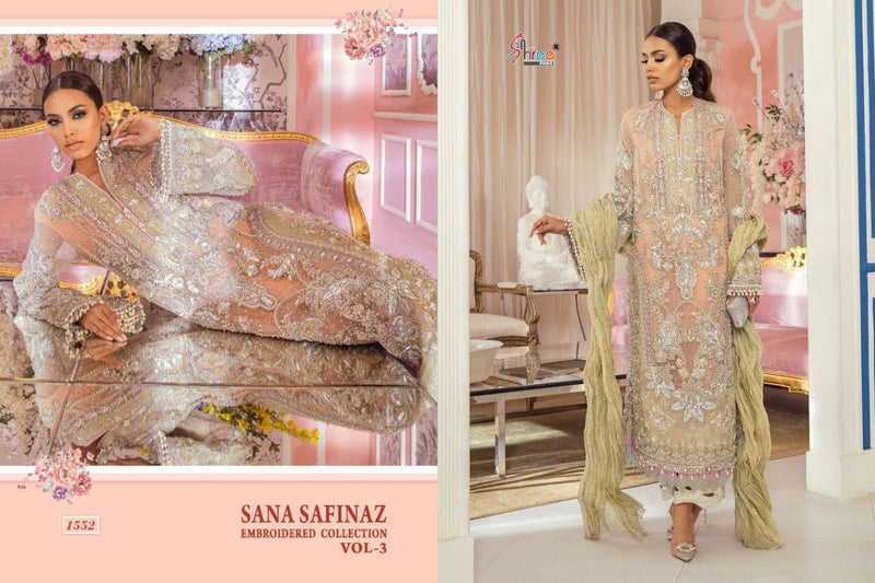 Shree Fab Sana Safinaz Embroidered Collection Vol 3 Embroidered Net Pakistani Salwar Kameez