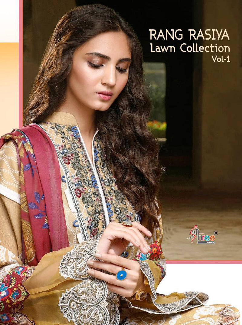 Shree Fab Rang Rasiya Lawn Collection Vol 1 Pure Cotton Embroidery Pakistani Suit Collection