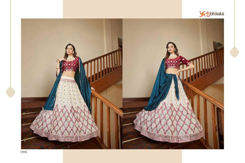 Shubhkala Bridesmaid Vol 16 Dno 1945 Georgette Stylish Designer Wedding Wear Lehenga