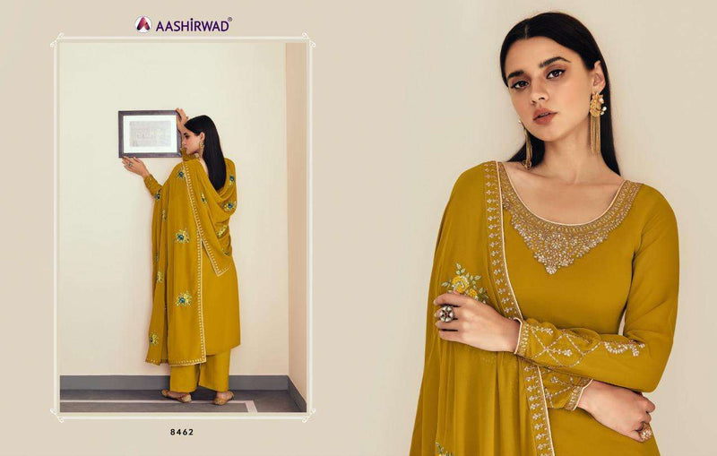 Aashirwad Sunehri Dno 8462 Georgette Stylish Designer Party Wear Salwar Kameez
