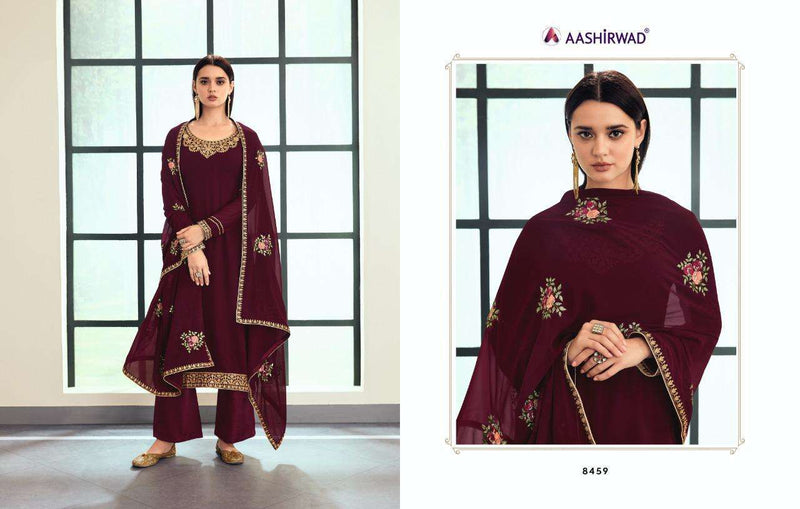 Aashirwad Sunehri Dno 8459 Georgette Stylish Designer Party Wear Salwar Kameez