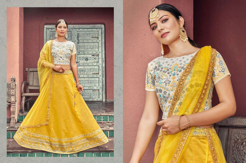 Tips & Tops Lehenga Chanderi Silk With Hand Work Stylish Designer Festive Wear Lehenga