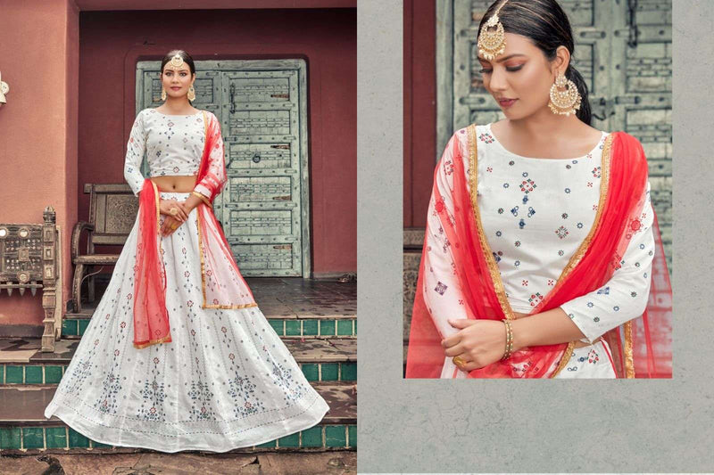 Tips & Tops Lehenga Chanderi Silk With Hand Work Stylish Designer Festive Wear Lehenga