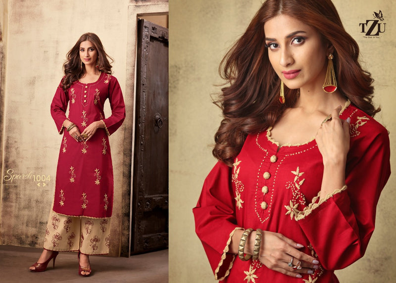 Tzu Sparsh Cotton Stylish Designer Modern Style Casual Wear Kurti