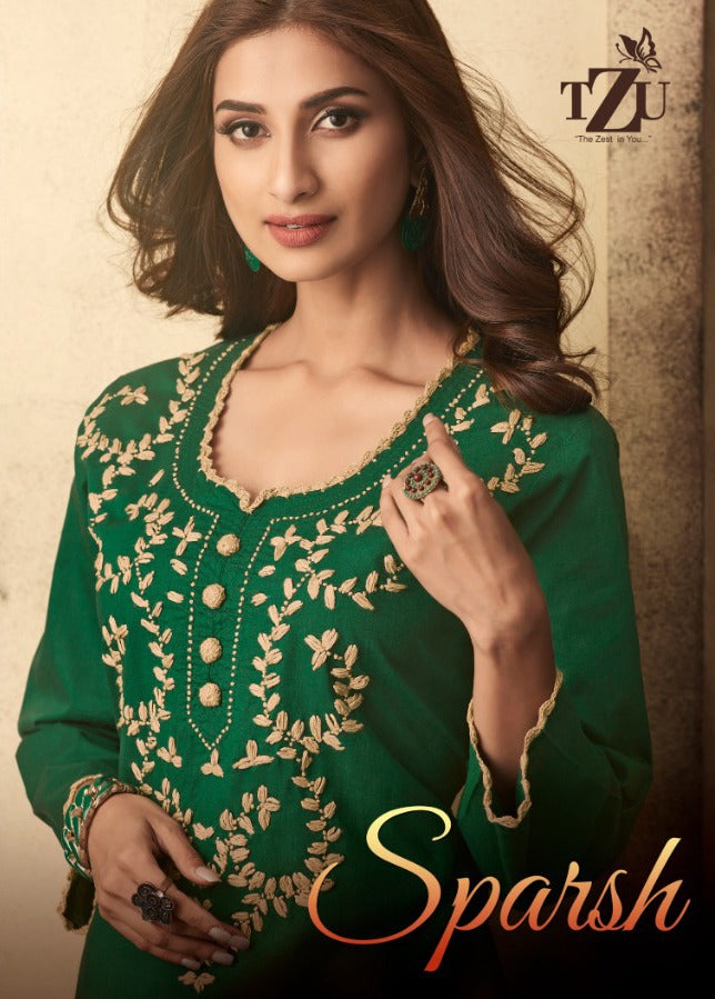 Tzu Sparsh Cotton Stylish Designer Modern Style Casual Wear Kurti