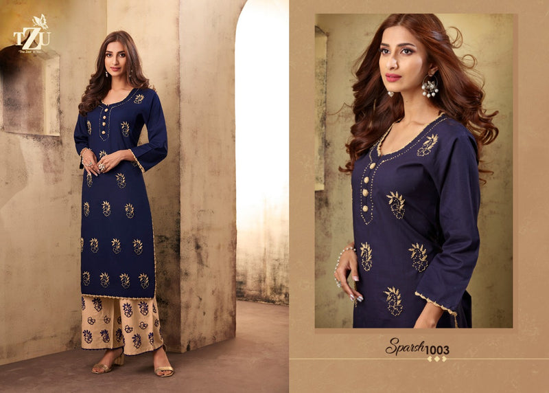 Tzu Sparsh Cotton Stylish Designer Modern Style Casual Wear Kurti