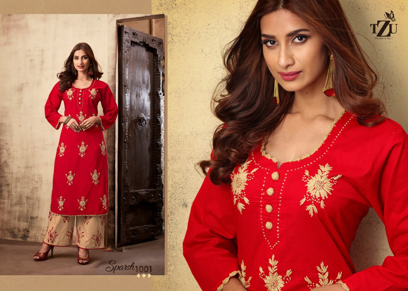 Tzu Sparsh Cotton Stylish Designer Modern Style Casual Wear Kurti