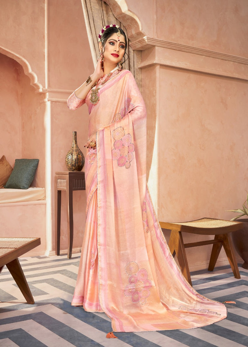 Vallabhi Print Aakar Moss Chiffon Stylish Designer Festival Gorgeous Look Saree