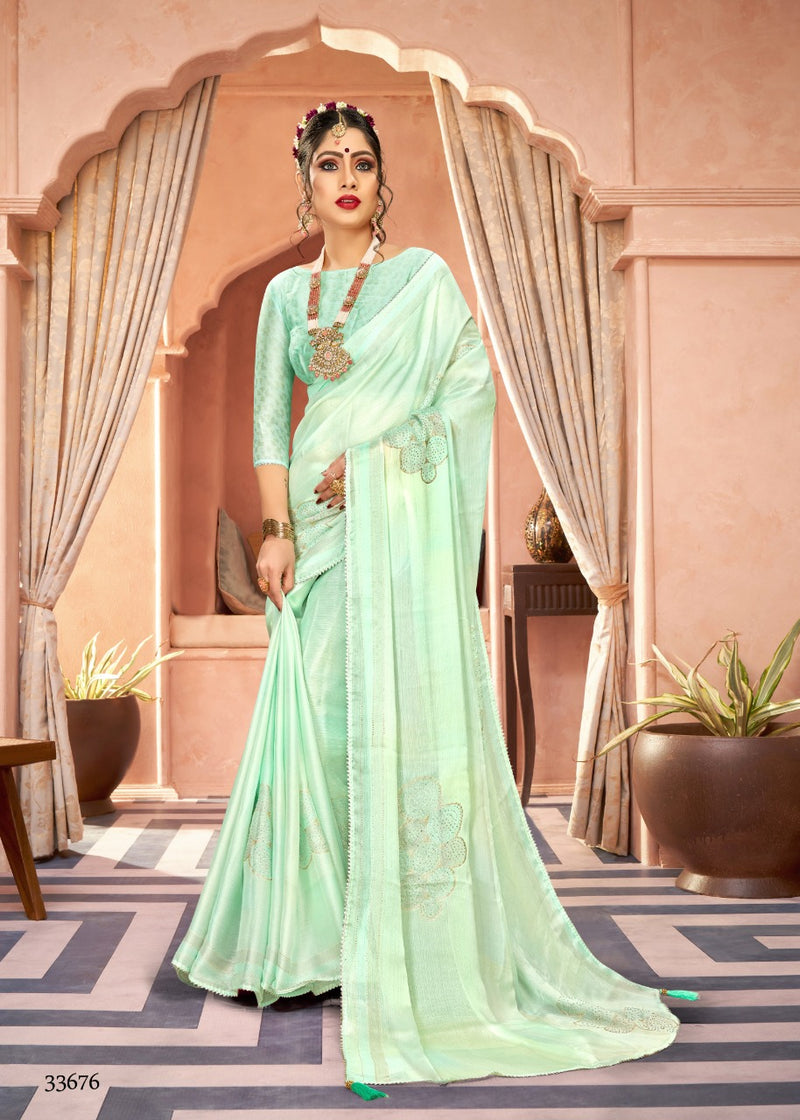 Vallabhi Print Aakar Moss Chiffon Stylish Designer Festival Gorgeous Look Saree