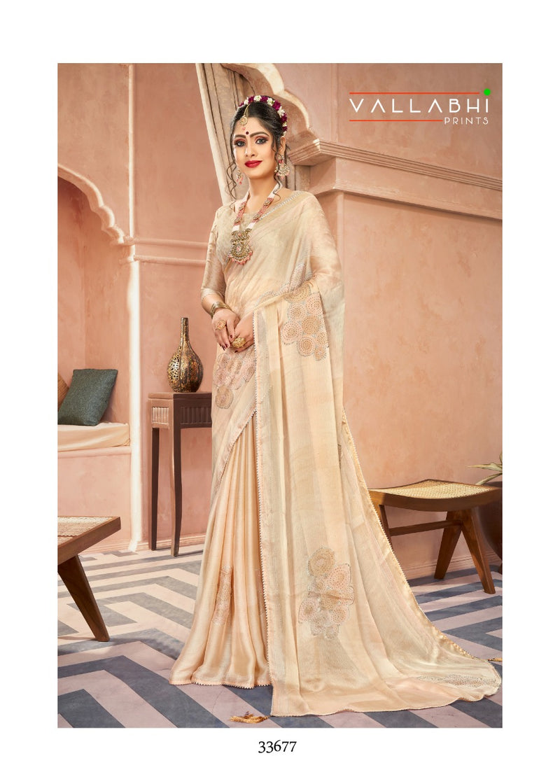 Vallabhi Print Aakar Moss Chiffon Stylish Designer Festival Gorgeous Look Saree