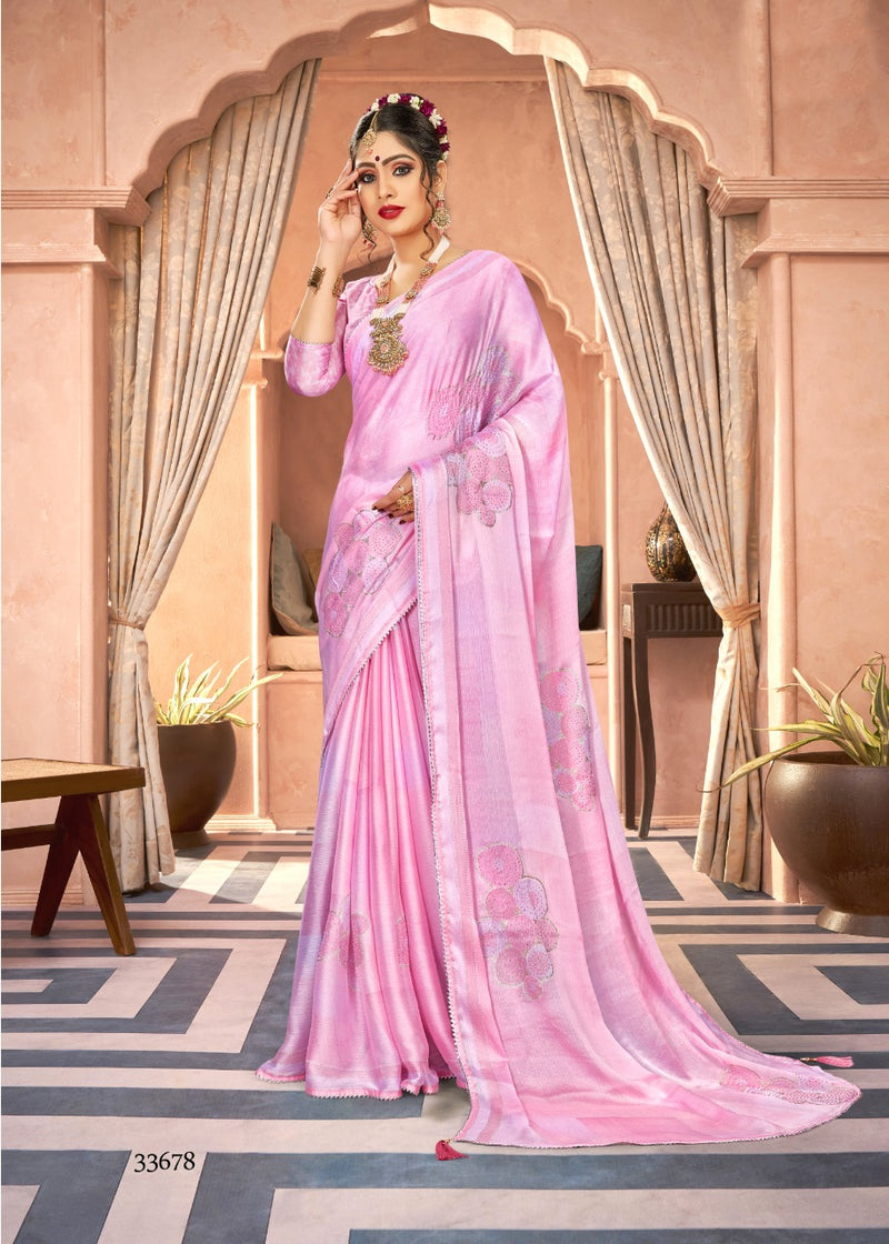 Vallabhi Print Aakar Moss Chiffon Stylish Designer Festival Gorgeous Look Saree