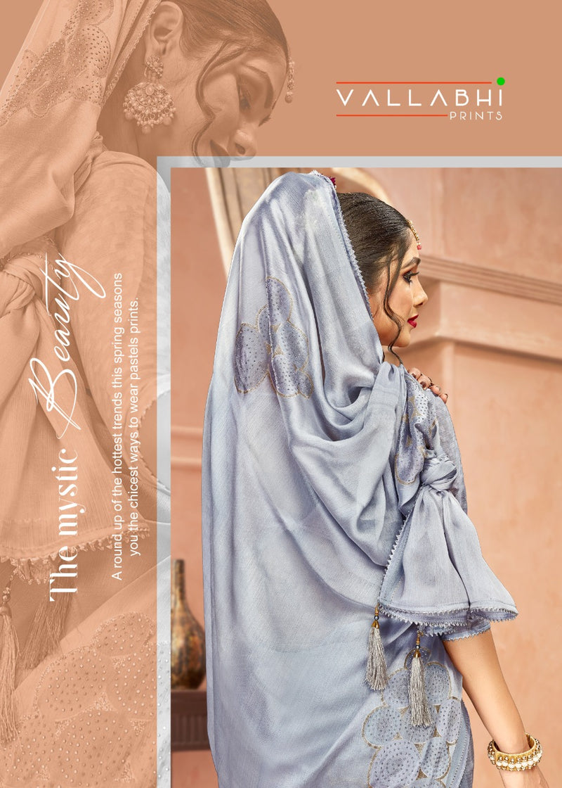 Vallabhi Print Aakar Moss Chiffon Stylish Designer Festival Gorgeous Look Saree