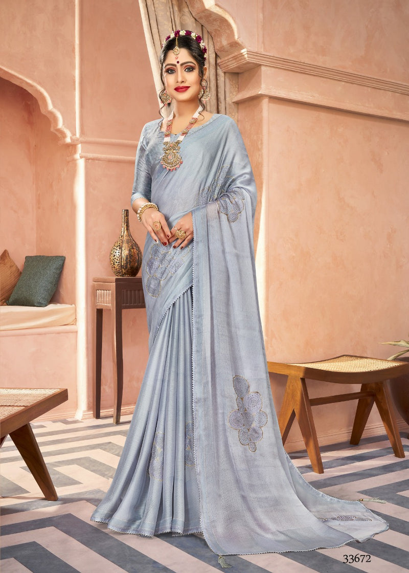 Vallabhi Print Aakar Moss Chiffon Stylish Designer Festival Gorgeous Look Saree