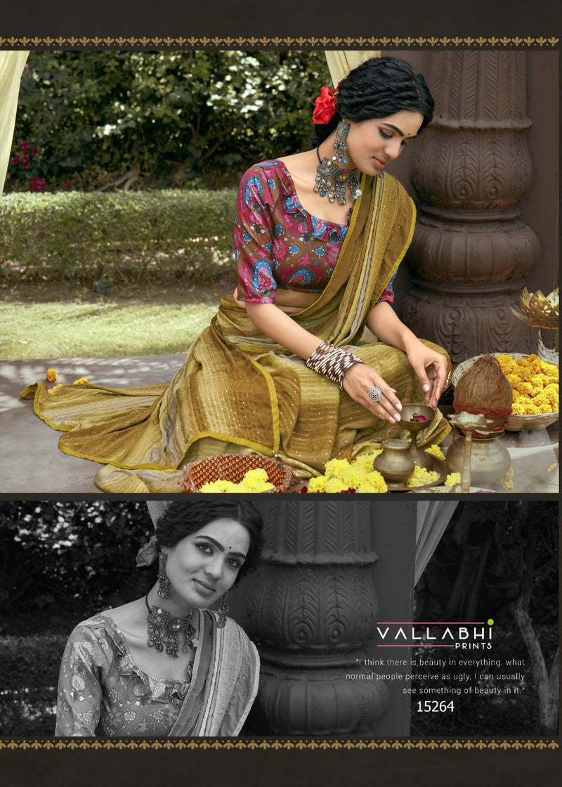 Vallabhi Print Aalia Kasturi Crape Stylish Designer Party Wear Sarees