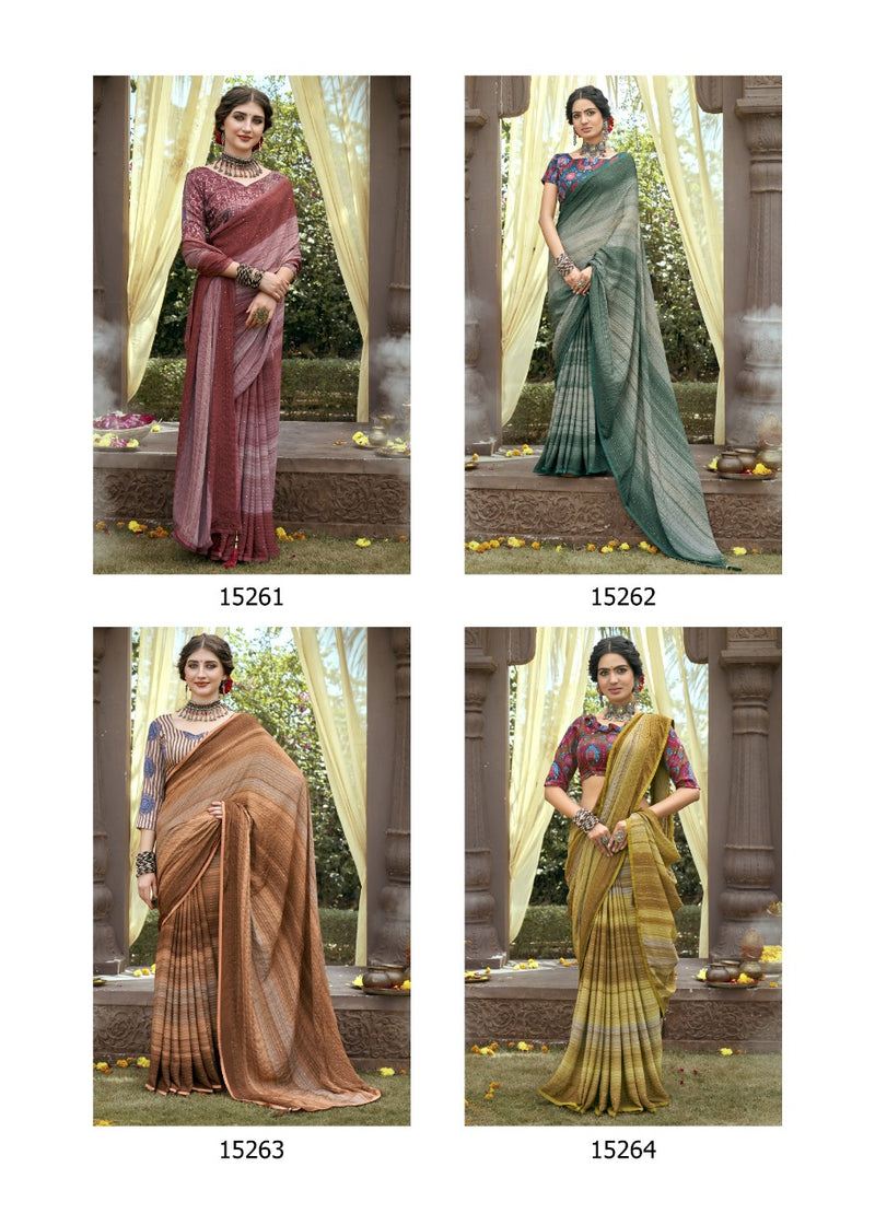 Vallabhi Print Aalia Kasturi Crape Stylish Designer Party Wear Sarees