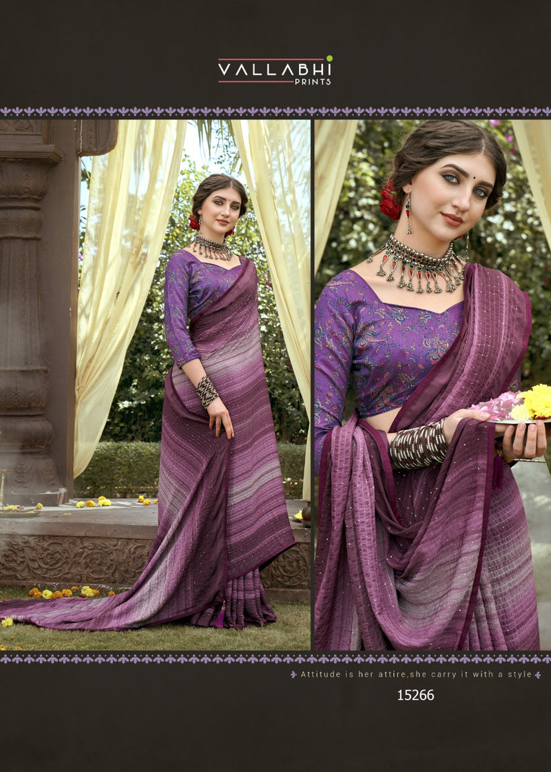 Vallabhi Print Aalia Kasturi Crape Stylish Designer Party Wear Sarees