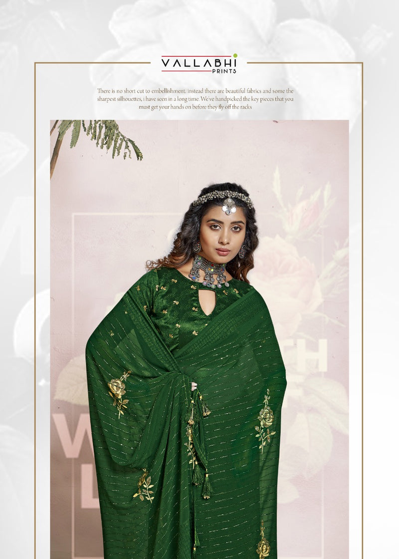 Vallabhi Print Lara Georgette Stylish Designer Party Wear Fancy Look Sarees