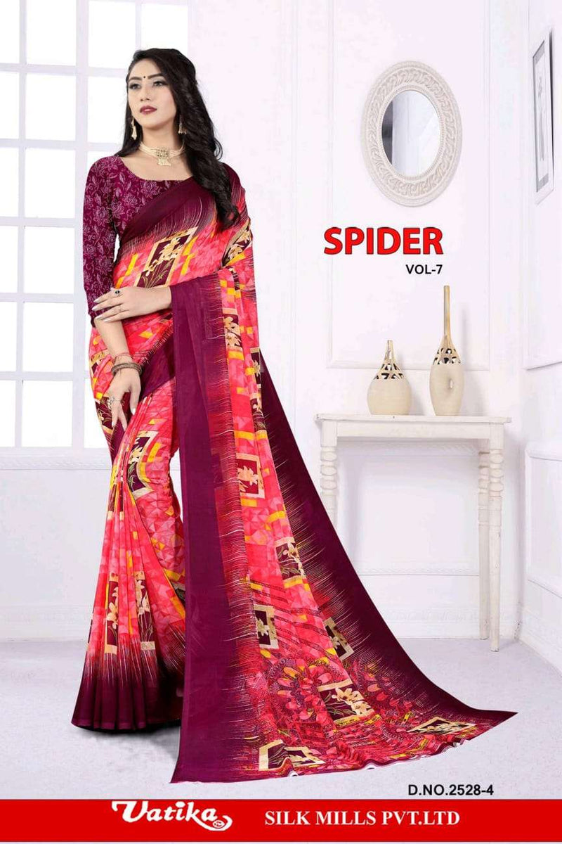 Vatika silk Mills Spider Vol 7 Casual Heavy Dani Designer Wear Saree