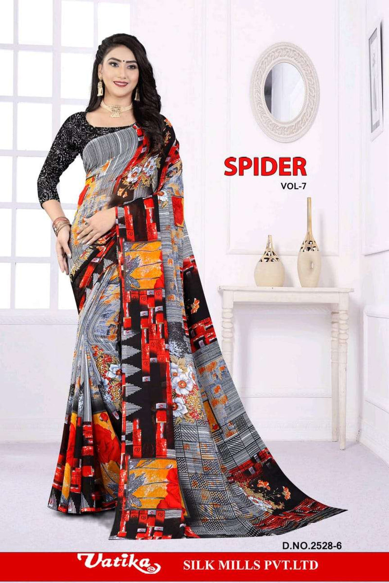 Vatika silk Mills Spider Vol 7 Casual Heavy Dani Designer Wear Saree