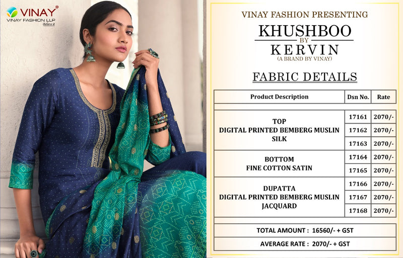 Vinay Fashion Khushboo Muslin Silk Stylish Designer Wear Salwar Kameez
