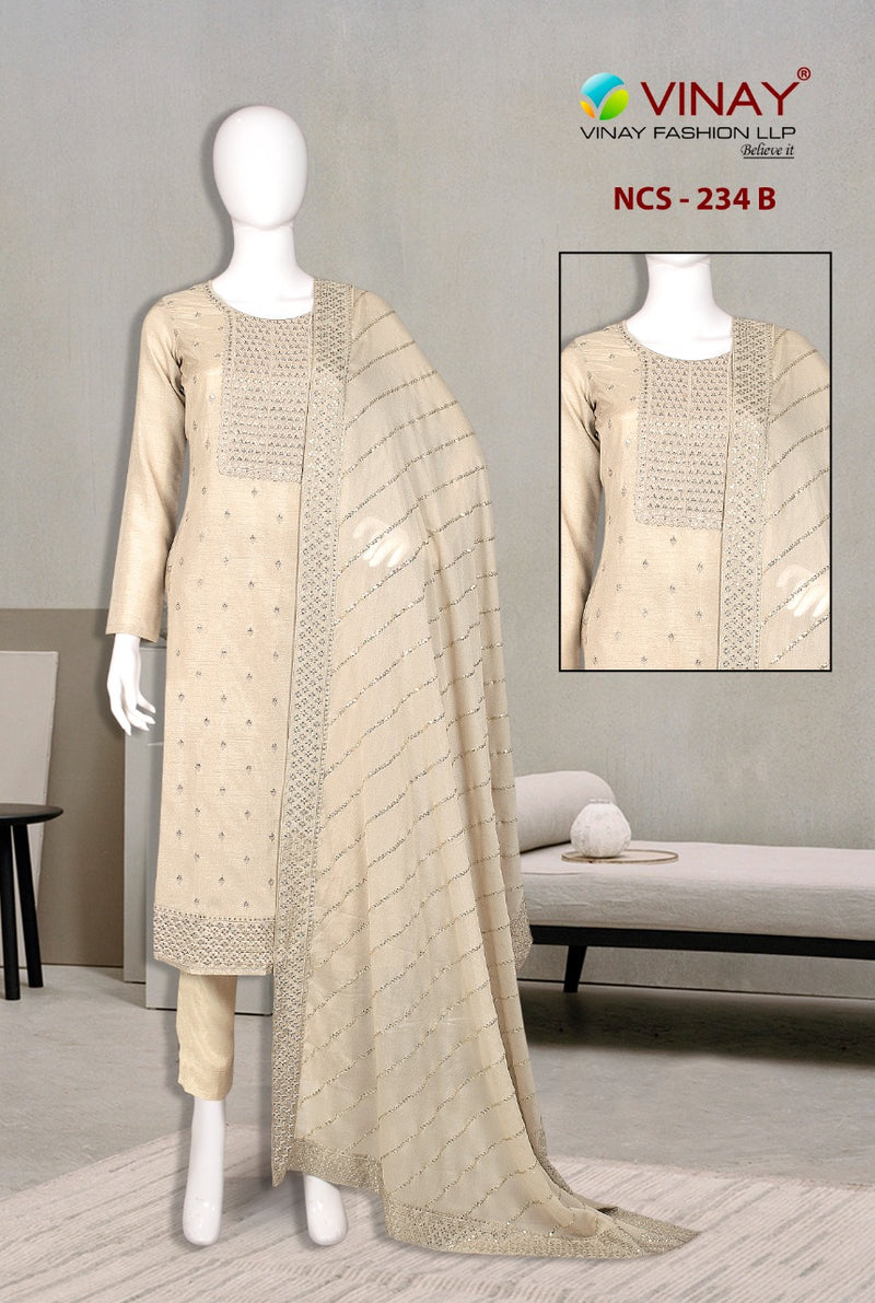 Vinay Fashion Ncs 234 Dola With Embroidered Stylish Designer Wear Salwar Suit