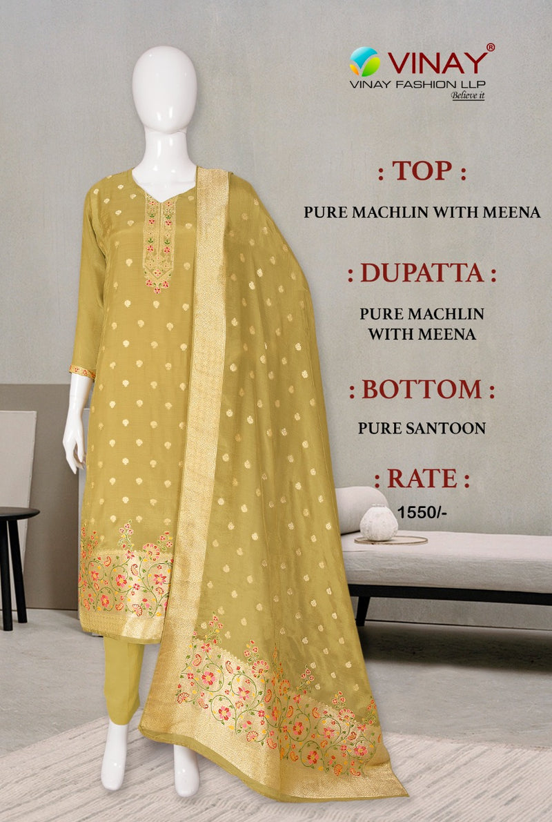 Vinay Fashion Ncs 302 Machlin With Meena Stylish Designer Wear Salwar Suit