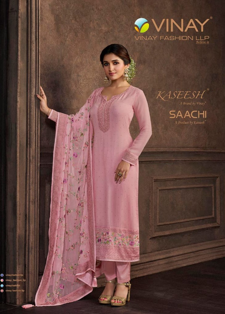 Vinay Fashion Saachi Georgette With Heavy Embroidery Work Stylish Designer Casual Wear Fancy Salwar Suit