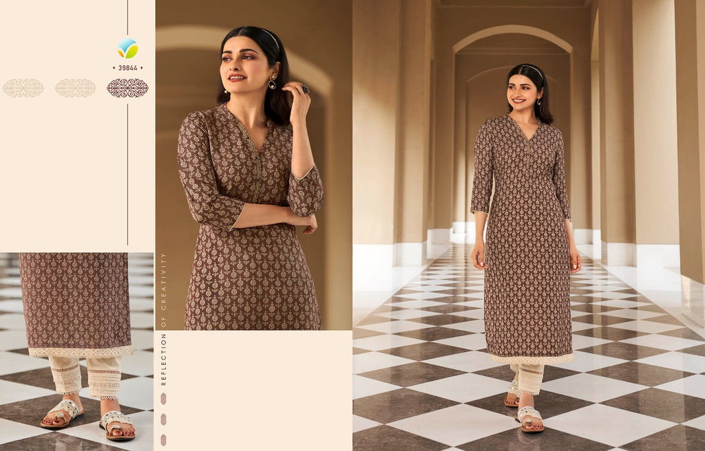 Beautiful Cotton kurti with stripes placement. | Long kurti designs, Kurti  neck designs, Kurta designs women