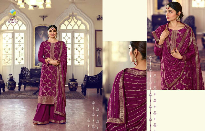 Vinay Fashion Dno 17611 To 17615 Dola With Heavy Embroidery Duptta Stylish Designer Casual Look Salwar Kameez