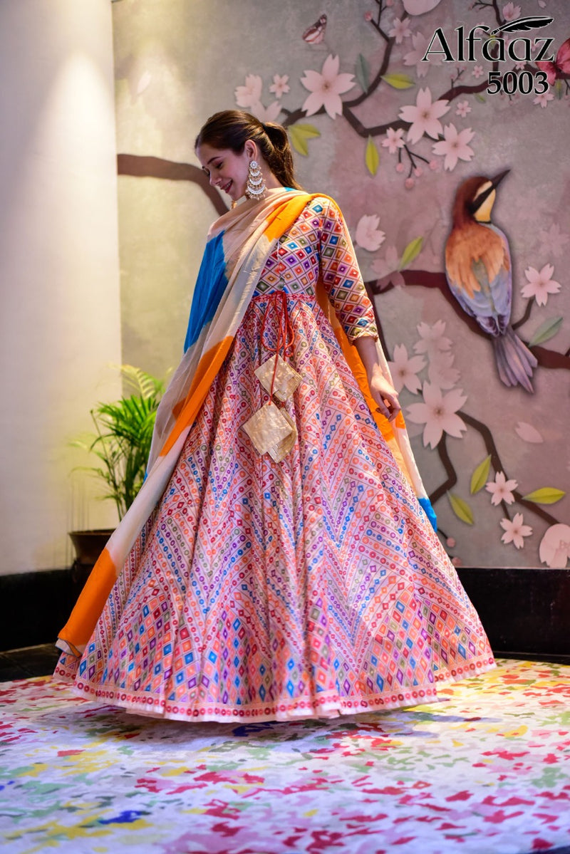 Virasat Alfaaz Vol 5 Dno 5003 Silk Cotton Stylish Designer Wear Indo western
