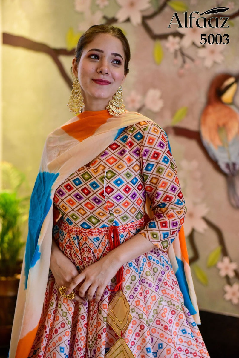Virasat Alfaaz Vol 5 Dno 5003 Silk Cotton Stylish Designer Wear Indo western