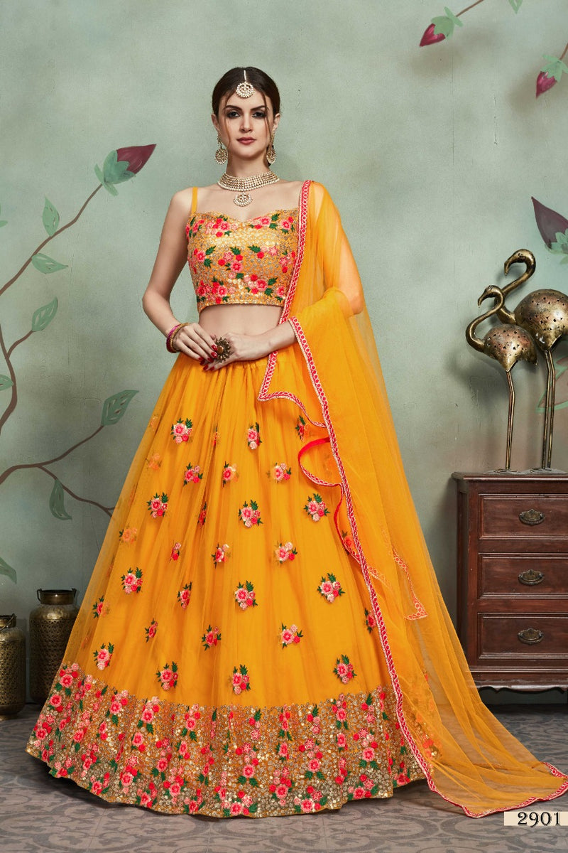 Virasat Euphoria Vol 2 Dno 2901 Net Stylish Designer Floral Party Wear Lehenga Choli