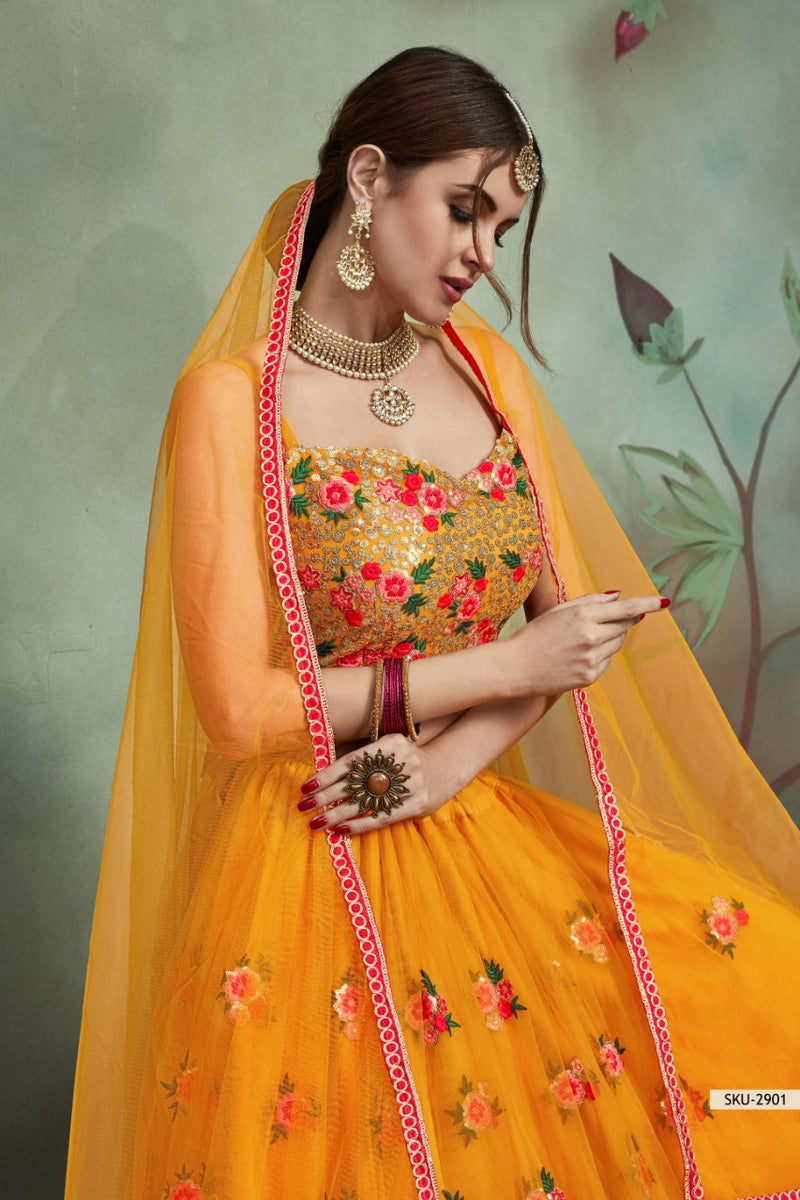 Virasat Euphoria Vol 2 Dno 2901 Net Stylish Designer Floral Party Wear Lehenga Choli