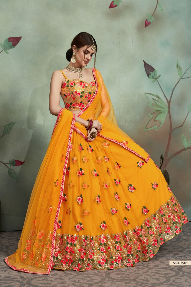 Virasat Euphoria Vol 2 Dno 2901 Net Stylish Designer Floral Party Wear Lehenga Choli